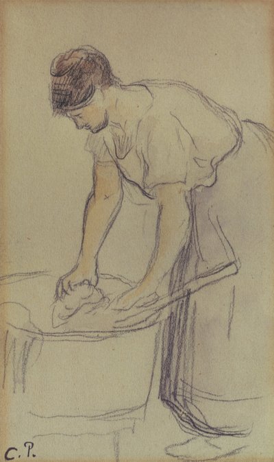 Mujer Lavando Ropa de Camille Pissarro