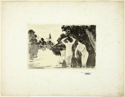 Mujeres Bañándose: Día de Camille Pissarro