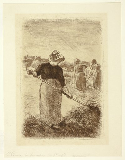 Mujeres volteando el heno de Camille Pissarro