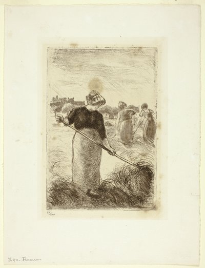 Mujeres lanzando el heno de Camille Pissarro