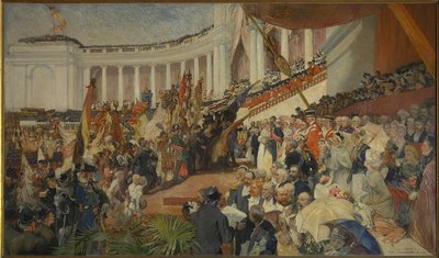 Celebración patriótica del cincuentenario de la independencia belga de Camille Van Camp