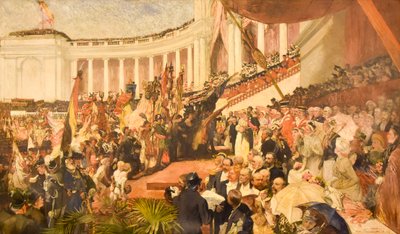 Celebración patriótica del cincuentenario de la independencia belga de Camille Van Camp
