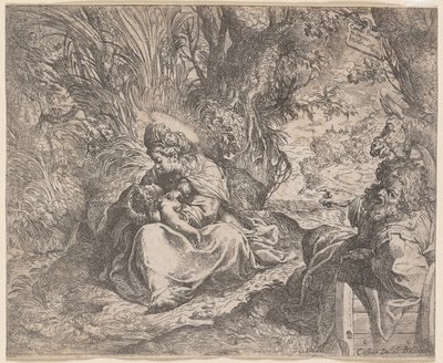 El descanso en la huida a Egipto, 1587-1590 de Camillo Procaccini