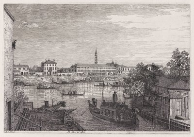 Ale Porte del Dolo (En las esclusas de Dolo), de la serie Vedute (Vistas) de Canaletto (Giovanni Antonio Canal)