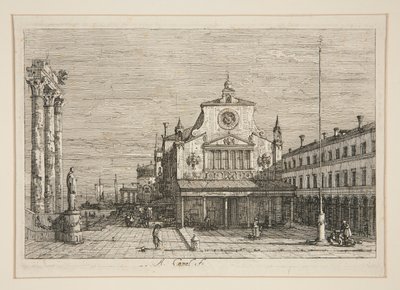 Vista imaginaria de S. Giacomo di Rialto, de la serie Vedute (Vistas) de Canaletto (Giovanni Antonio Canal)
