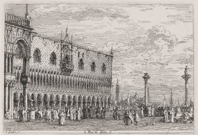 La Piera del Bando. V. (La Piera del Bando. V [enice]), de la serie Vedute (Vistas) de Canaletto (Giovanni Antonio Canal)
