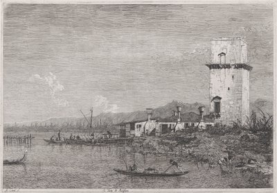 La Torre di Malghera (La Torre de Malghera), de la serie Vedute (Vistas) de Canaletto (Giovanni Antonio Canal)
