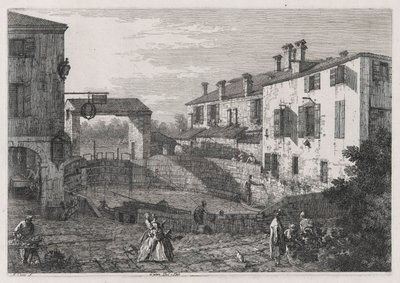 Le Porte Del Dolo (Las cerraduras de Dolo), de la serie Vedute (Vistas) de Canaletto (Giovanni Antonio Canal)