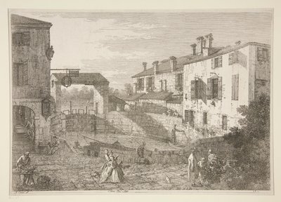 Le Porte del Dolo (Las cerraduras de Dolo), de la serie Vedute (Vistas) de Canaletto (Giovanni Antonio Canal)