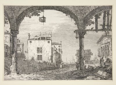 Le Portique a la Lanterne (El pórtico de la linterna), de la serie Vedute (Vistas) de Canaletto (Giovanni Antonio Canal)