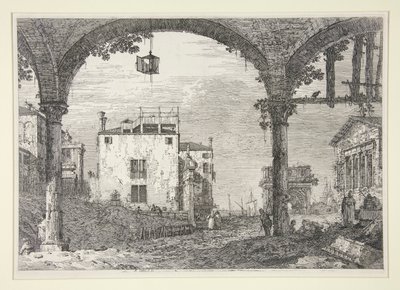 Le Portique a la Lanterne (El pórtico de la linterna), de la serie Vedute (Vistas) de Canaletto (Giovanni Antonio Canal)