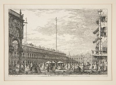 Le Procuratie Nuove e S. Ziminian V. (La Procuratic Nuove y la Iglesia de San Geminiano, Venecia), de la serie Vedute (Vistas) de Canaletto (Giovanni Antonio Canal)
