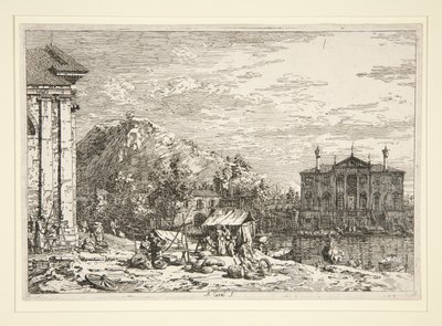 El mercado de Dolo, de la serie Vedute (Vistas) de Canaletto (Giovanni Antonio Canal)
