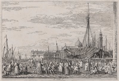 El Mercado del Molo, de la serie Vedute (Vistas) de Canaletto (Giovanni Antonio Canal)