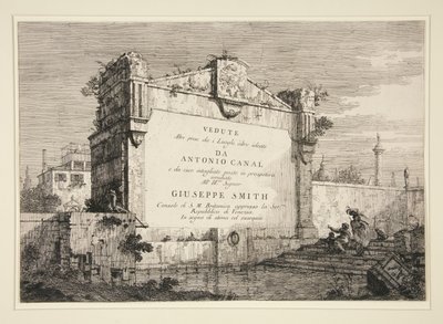 Placa de título, de la serie Vedute (Vistas) de Canaletto (Giovanni Antonio Canal)