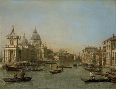 Entrada al Gran Canal cerca de la Punta della Dogana y Santa Maria della Salute de Canaletto (workshop of)