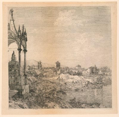 Vista de una Ciudad con la Tumba de un Obispo de Canaletto