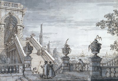 Un capricho con una escalera monumental de Canaletto