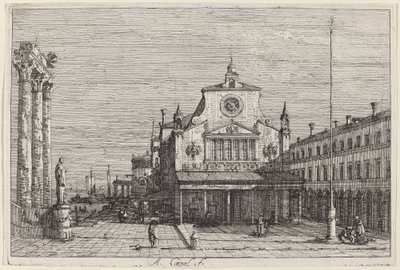 Vista imaginaria de S. Giacomo di Rialto, c. 1735-1746 de Canaletto