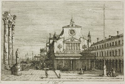 Vista imaginaria de S. Giacomo di Rialto, de Vedute de Canaletto