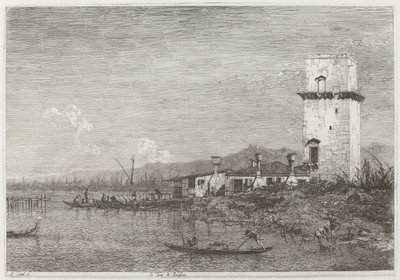 La Torre de Malghera, c. 1735-1746 de Canaletto