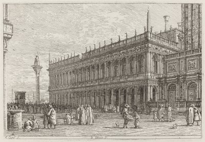 La librería. V. [arriba a la izquierda] de Canaletto