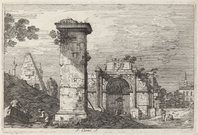 Paisaje con monumentos en ruinas de Canaletto