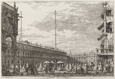 Le Procuratie niove e S. Ziminian V. [arriba a la derecha], c. 1735-1746 de Canaletto