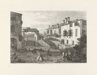 Le porte del Dolo (título sobre objeto) Rostros en lugares existentes e inventados (título de la serie) Vedute altre prese da i Luoghi altre ideate da Antonio Canal (título de la serie) de Canaletto