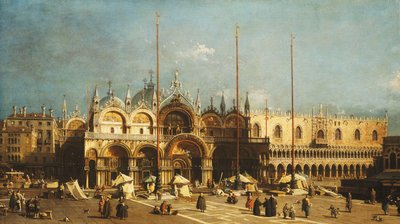San Marco y el Palacio Ducal, Venecia, desde la Piazza San Marco, c.1740s de Giovanni Antonio Canal