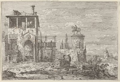 El Monumento Ecuestre, c. 1735-1746 de Canaletto