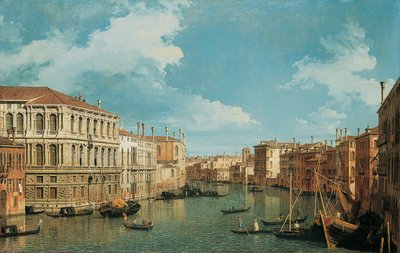 El Gran Canal, Venecia, mirando al noroeste, con el Palazzo Pesaro, el Palazzo Foscarini y el pináculo de S. Stae a la izquierda y el Palazzo Vendramin-Calergi y S. Marcuola a la derecha de Giovanni Antonio Canal