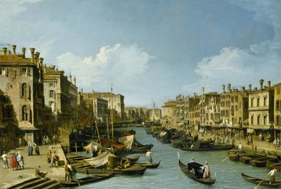 El Gran Canal cerca del puente de Rialto, Venecia de Canaletto