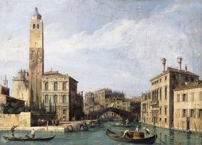 El Gran Canal con San Geremia, Palazzo Labia y la Entrada al Cannaregio, c.1726-1730 de Giovanni Antonio Canal