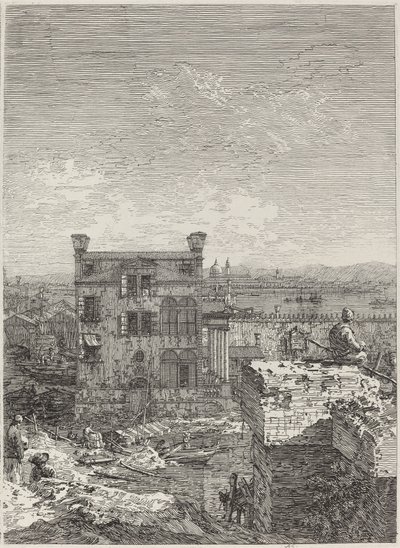La casa con el peristilo (derecha) de Canaletto
