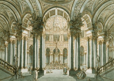El Interior de una Iglesia, con Figuras en Oración de Giovanni Antonio Canal