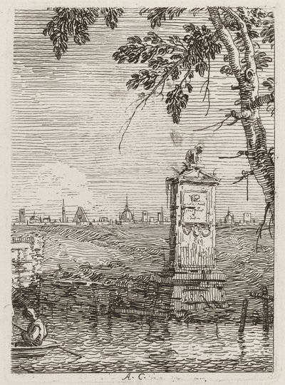 El pequeño monumento [izquierda], c. 1735-1746 de Canaletto
