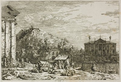 El mercado en Dolo, de Vedute de Canaletto