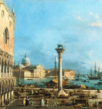 La Piazzetta, Venecia, con el Bacino di S. Marco y la Isola di S. Giorgio Magiore de Giovanni Antonio Canal