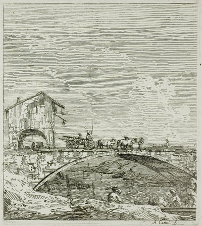 El carro pasando sobre un puente, de Vedute de Canaletto