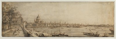Vista desde los Jardines de Somerset hacia el Puente de Londres, circa 1746-55 de Canaletto