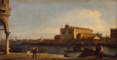Vista de la Iglesia de San Giovanni dei Battuti en la Isla de Murano, entre 1725 y 1728 de Giovanni Antonio Canal