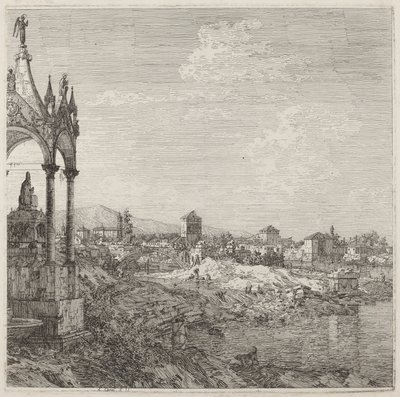 Vista de una Ciudad con la Tumba de un Obispo de Canaletto
