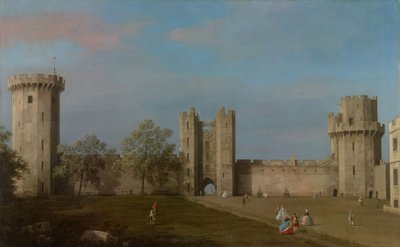 Castillo de Warwick, frente este desde el patio, 1752 de Canaletto