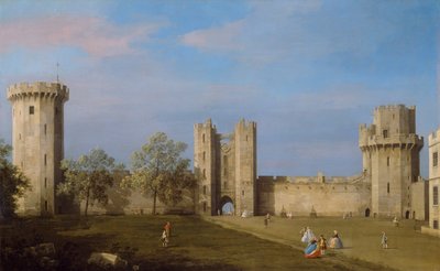 Castillo de Warwick, frente este desde el patio exterior, 1752 de Giovanni Antonio Canal