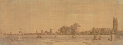 Warwick: La ciudad y el castillo desde los jardines del priorato de Canaletto