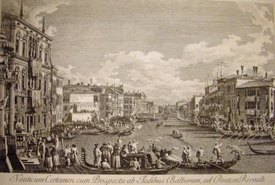 Fiesta del agua en el Gran Canal de Venecia. Palazzo Balbi, construido en el siglo XVI, en primer plano a la izquierda. de Canaletto