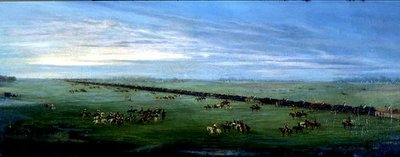 El campamento en marcha - El paso de Batei de Candido Lopez