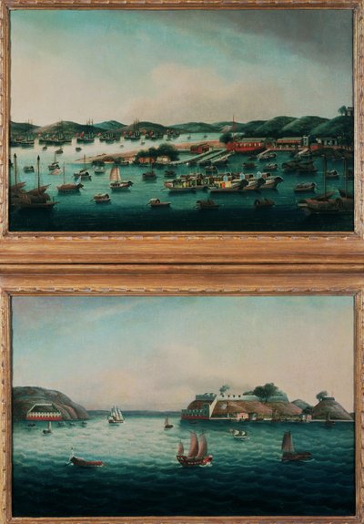 Puerto de Hong Kong y Boca del Tigre de Cantonese School