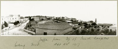 Jaffa desde la cima del hospital francés mirando al oeste, 2 de diciembre de 1917 de Capt. Arthur Rhodes